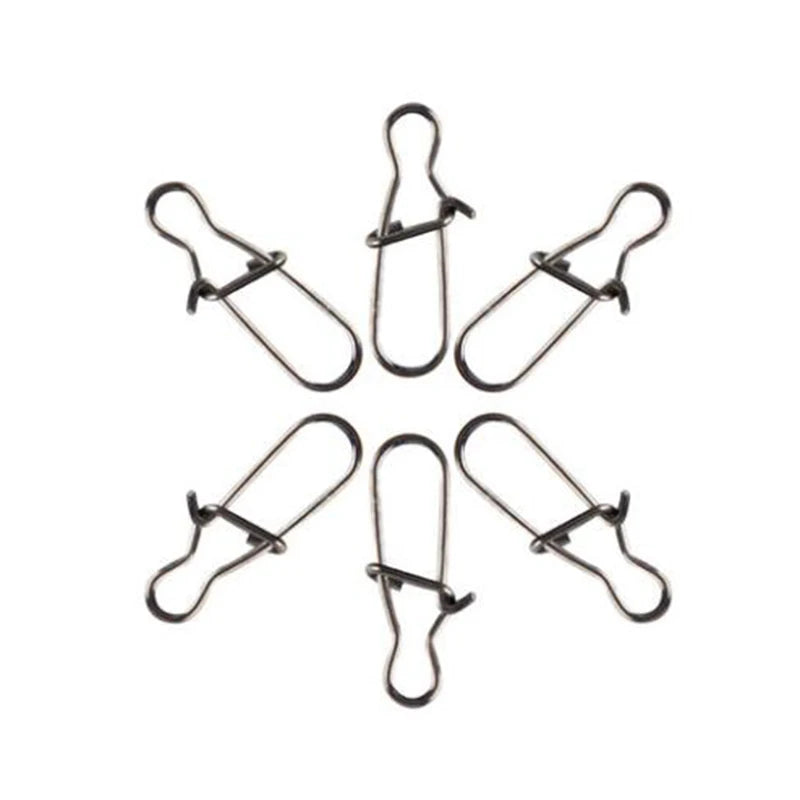 30-Pack Stainless Steel Fishing Snap Swivels — Lock Clips