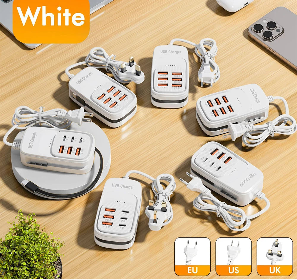 ChargeHub 6-in-1 USB Power Strip — 3PD Fast Charge