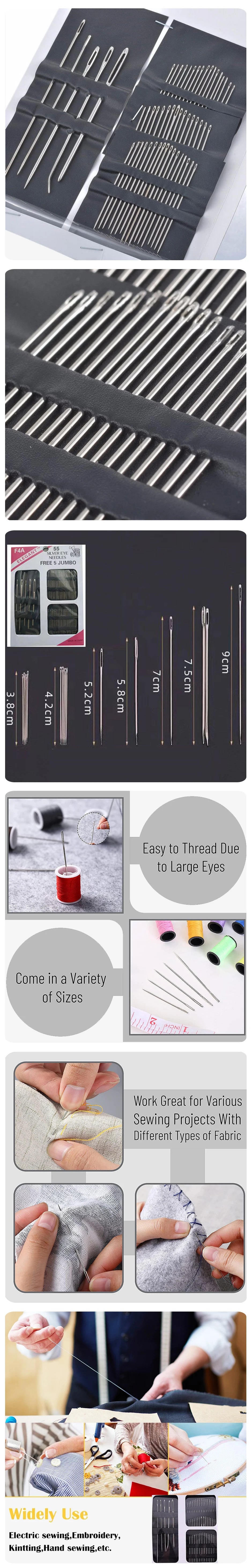 NeedlePack 55-Piece Stainless Steel Sewing Needle Set