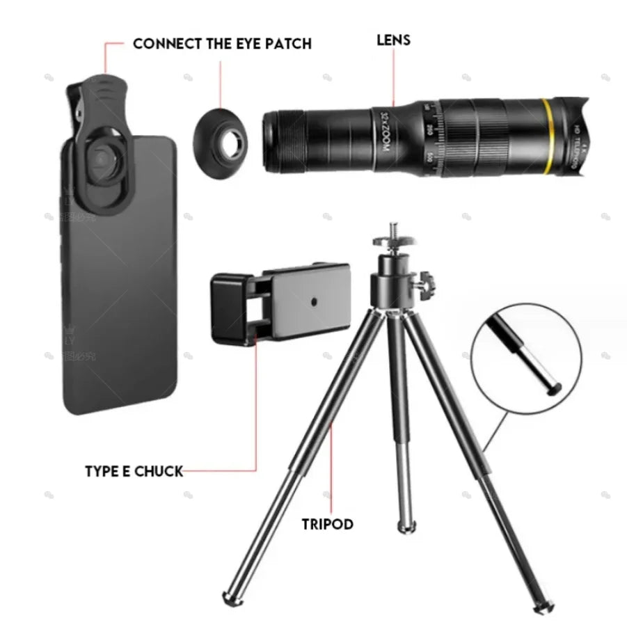 OpticVault 32x HD Monocular - Smartphone Camera Adapter