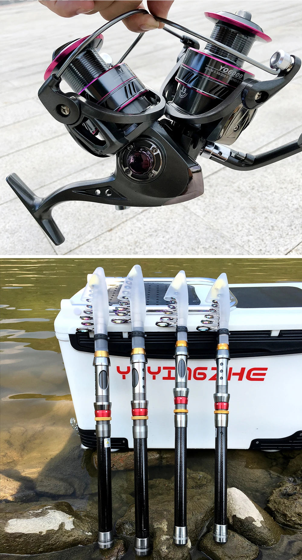CastPro Telescopic Carbon Fiber Fishing Rod & Reel Combo