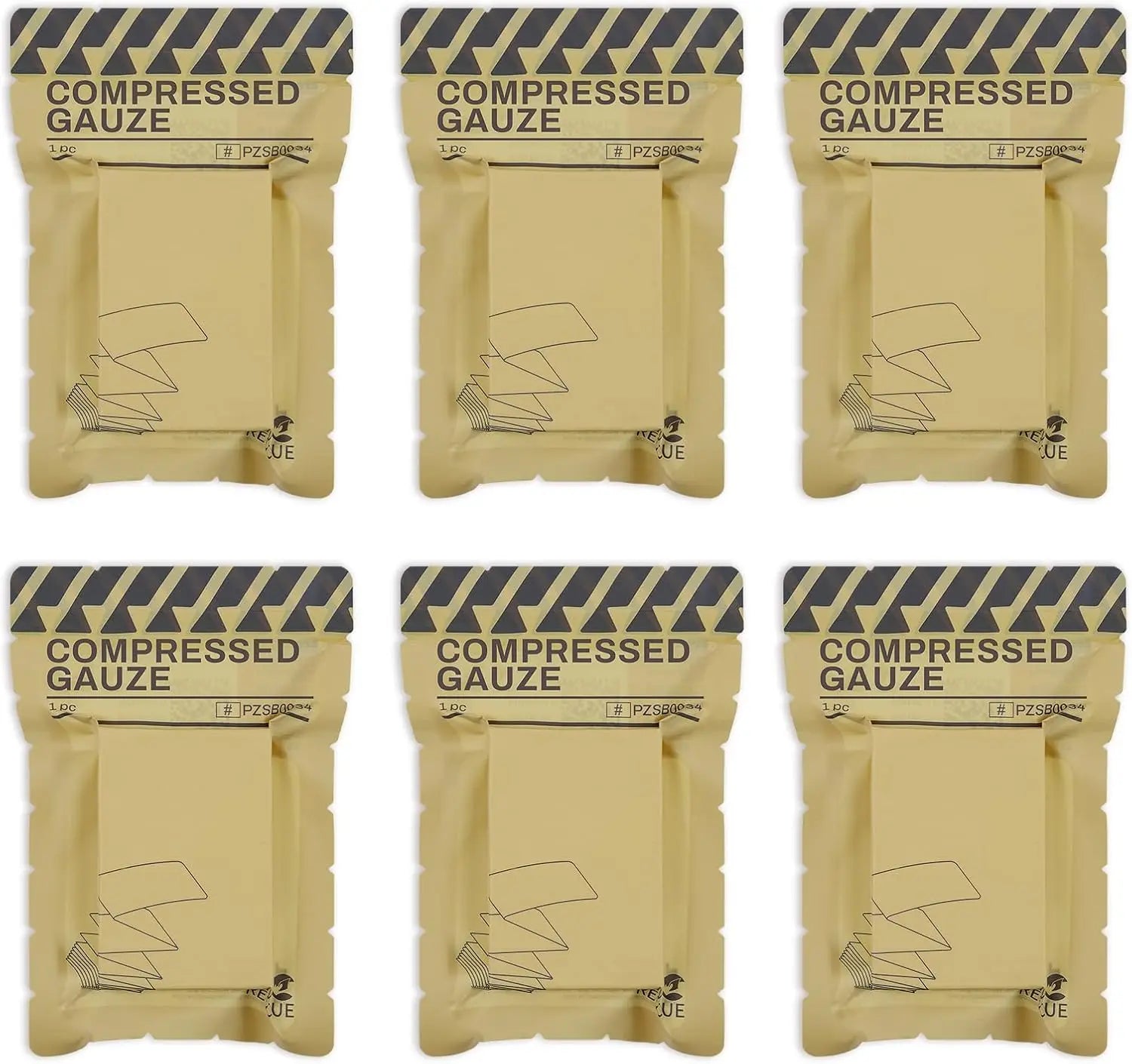 RescueVault Sterile Compressed Gauze - Emergency Wound Dressing