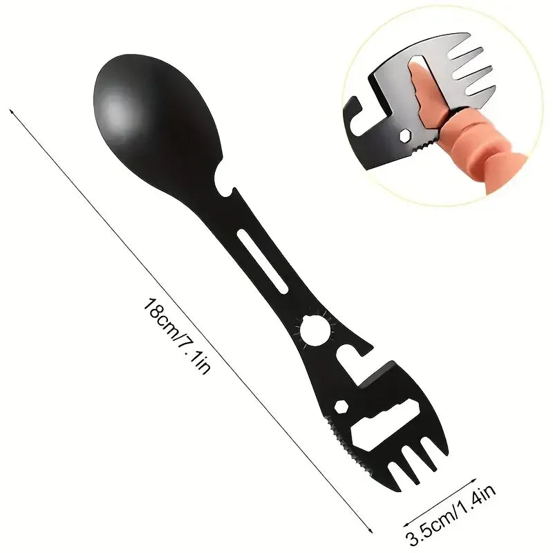 CampSet Stainless Steel Fork Spoon Bottle Opener Tool