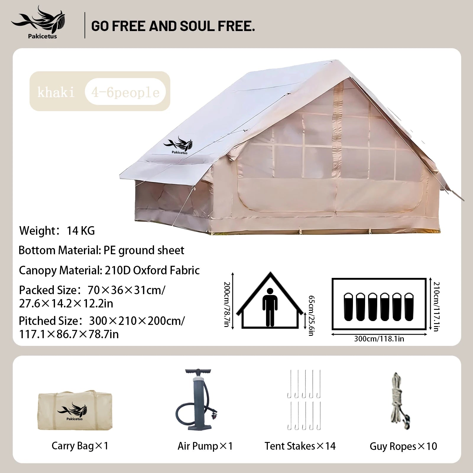 QuickDome Pakicetus Inflatable Family Camping Tent