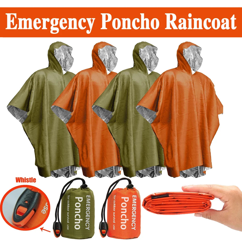 SurvivalPoncho Disposable Emergency Waterproof Rain Poncho