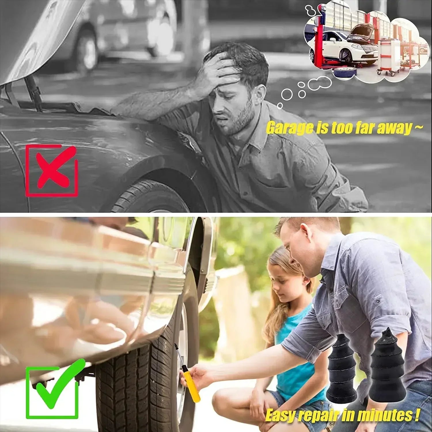 TirePatch Emergency Rubber Nail Tire Repair Kit