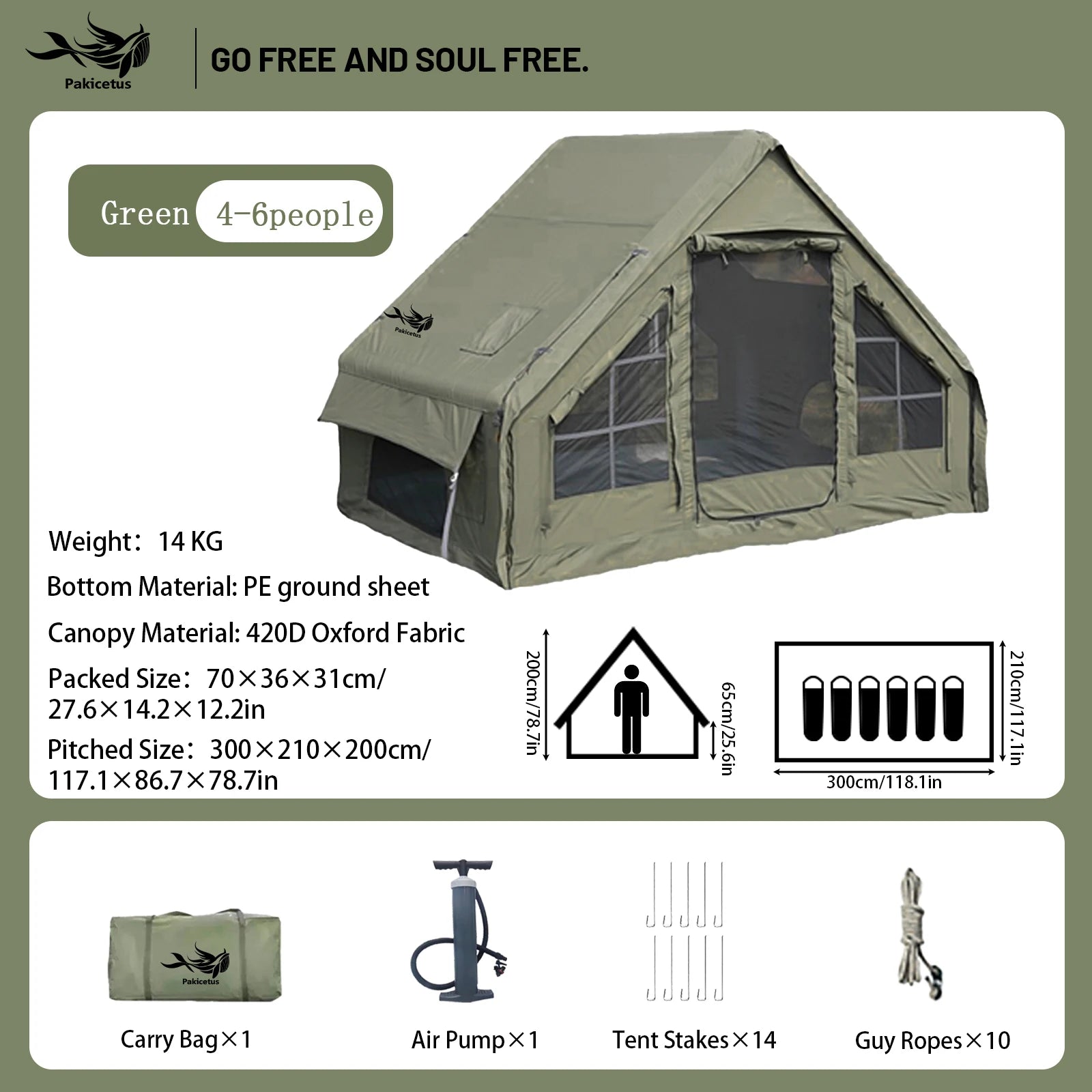 QuickDome Pakicetus Inflatable Family Camping Tent