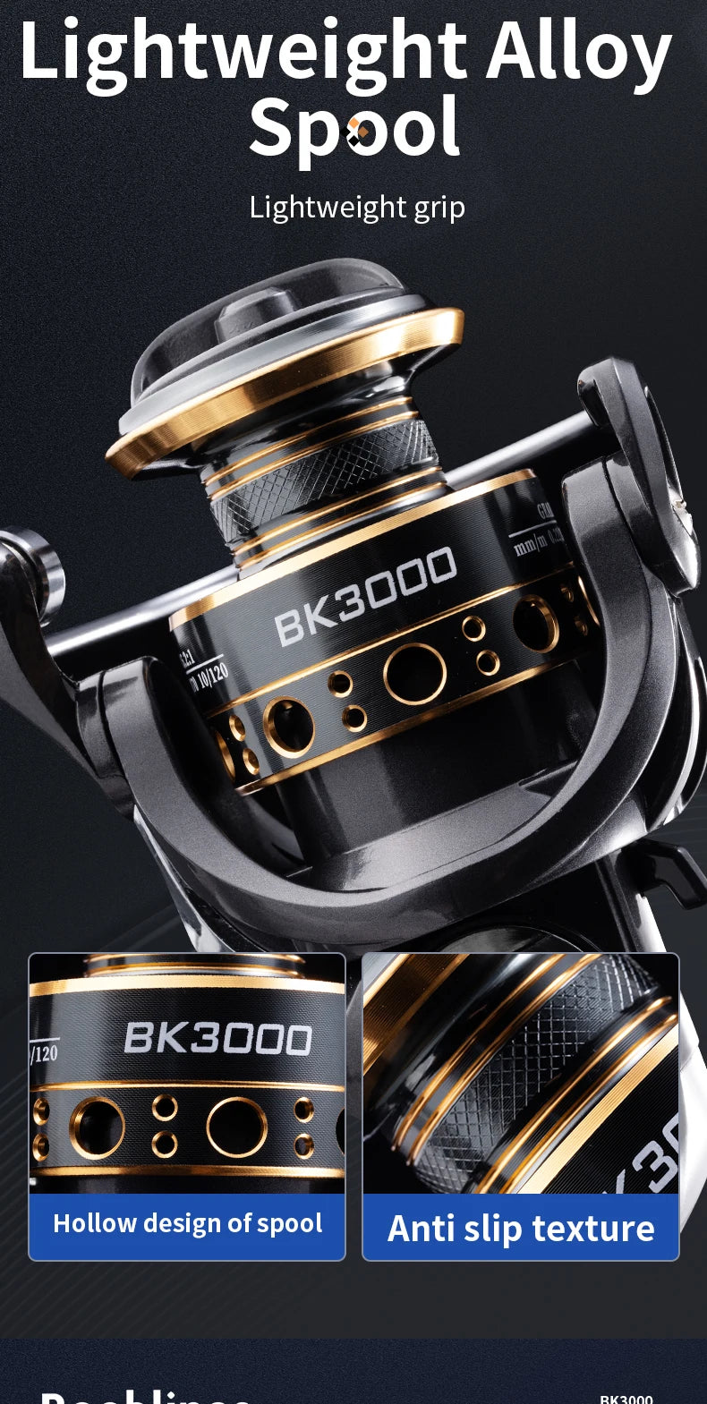 SpinForce BK Spinning Fishing Reel — Saltwater/Freshwater