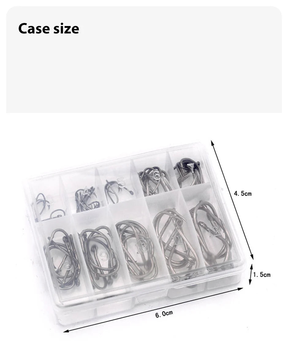 PrecisionHook 100-Pack Carbon Steel Fishing Hook Set