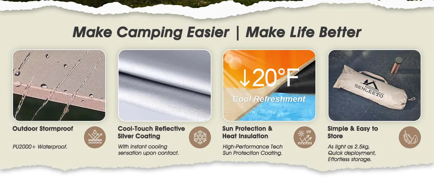 SkyShield 10x13 Waterproof Survival Rain Fly Tarp