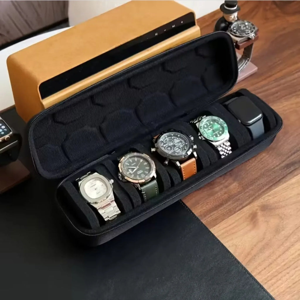 WatchVault 5-Slot Hard Shell Travel Watch Case
