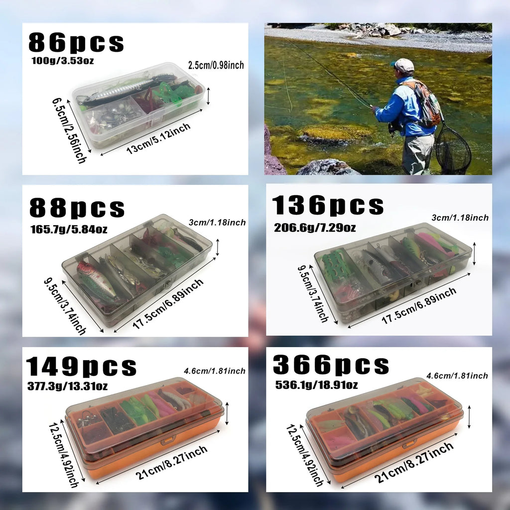 LureVault 86-Piece Multi-Species Fishing Lure Kit