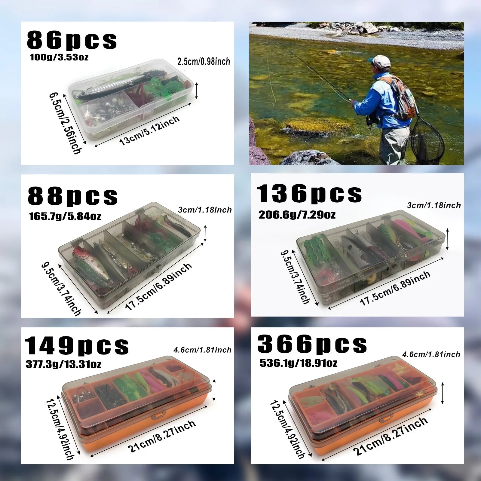 LureVault 86-Piece Multi-Species Fishing Lure Kit