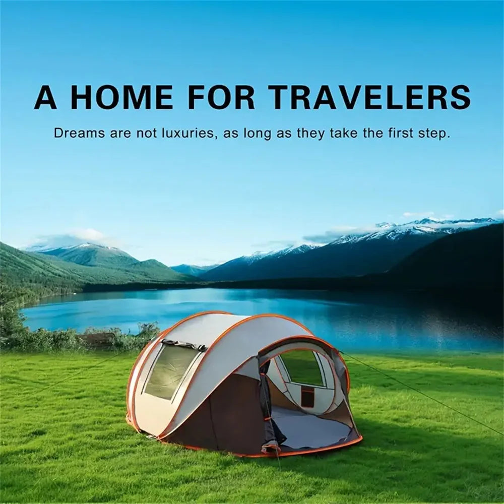 PopBase Instant Throw Camp Tent — 5-8 Person Waterproof