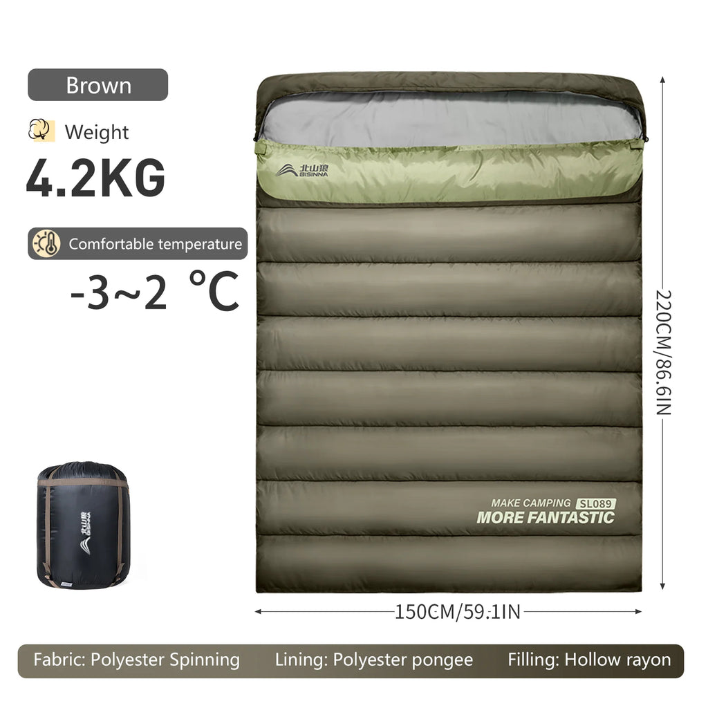 DualBase 2-Person 4-Season Camping Sleeping Bag