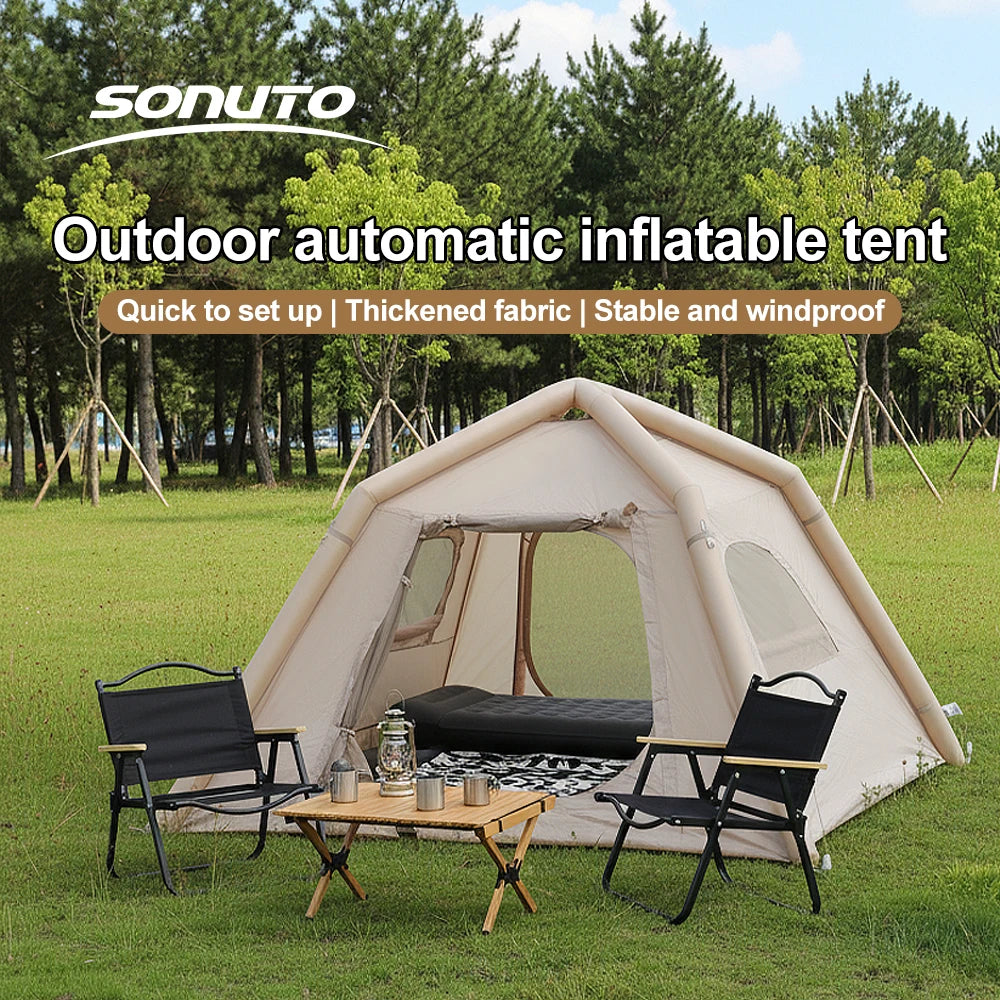 SkyBase Inflatable Camping Tent — 5-8 Person Quick Setup