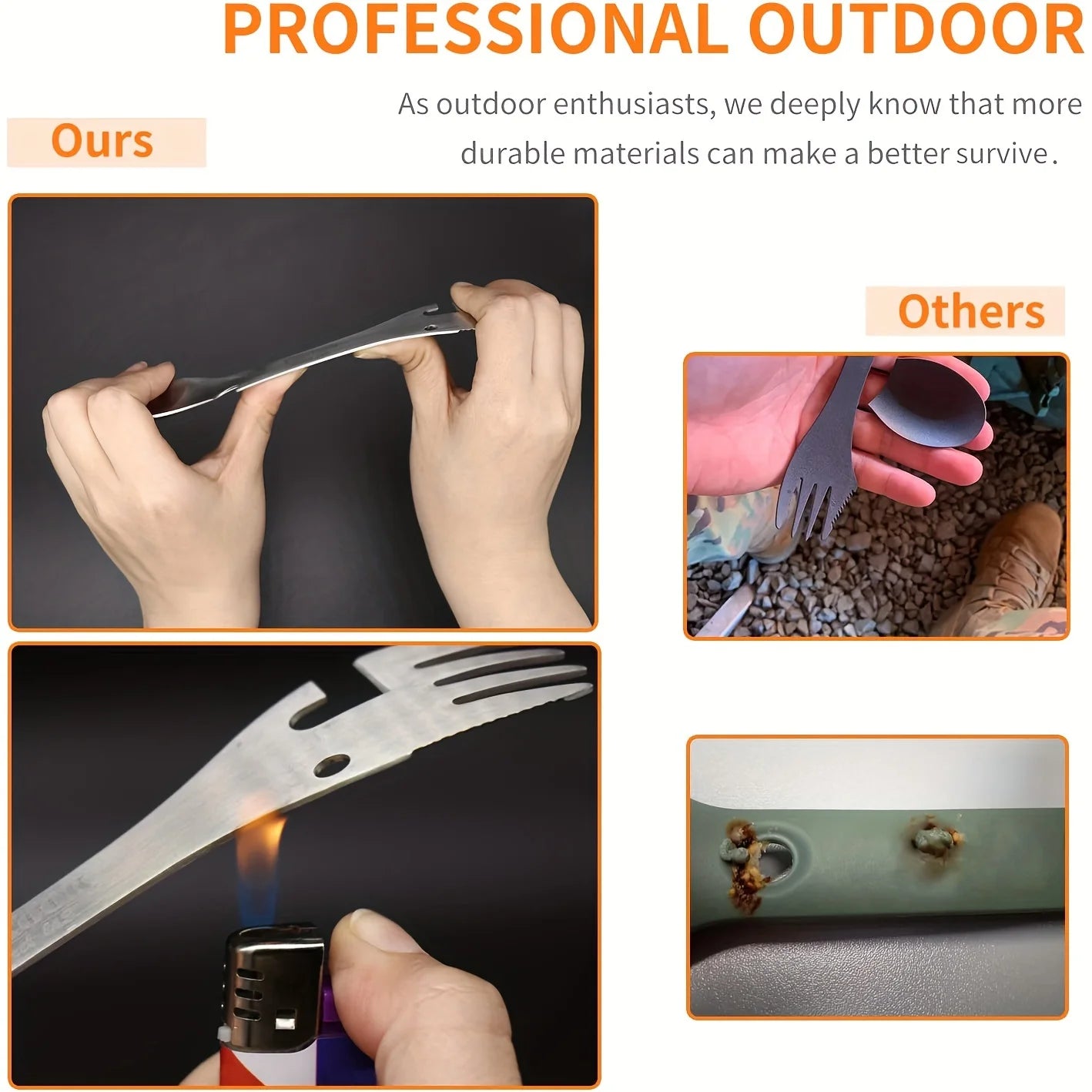 FieldKit 5-in-1 Camping Survival Utensil Set