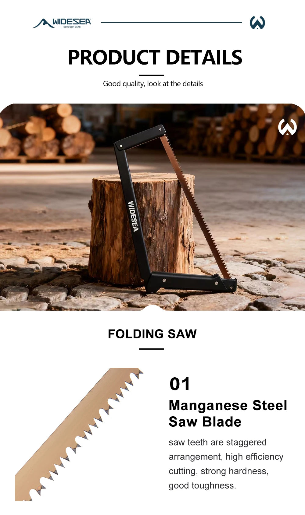 FoldSaw Aluminum Manganese Steel Folding Camp Saw