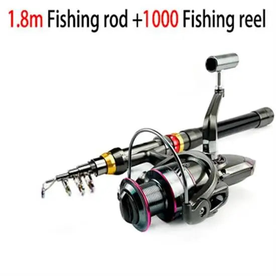 CastPro Telescopic Carbon Fiber Fishing Rod & Reel Combo