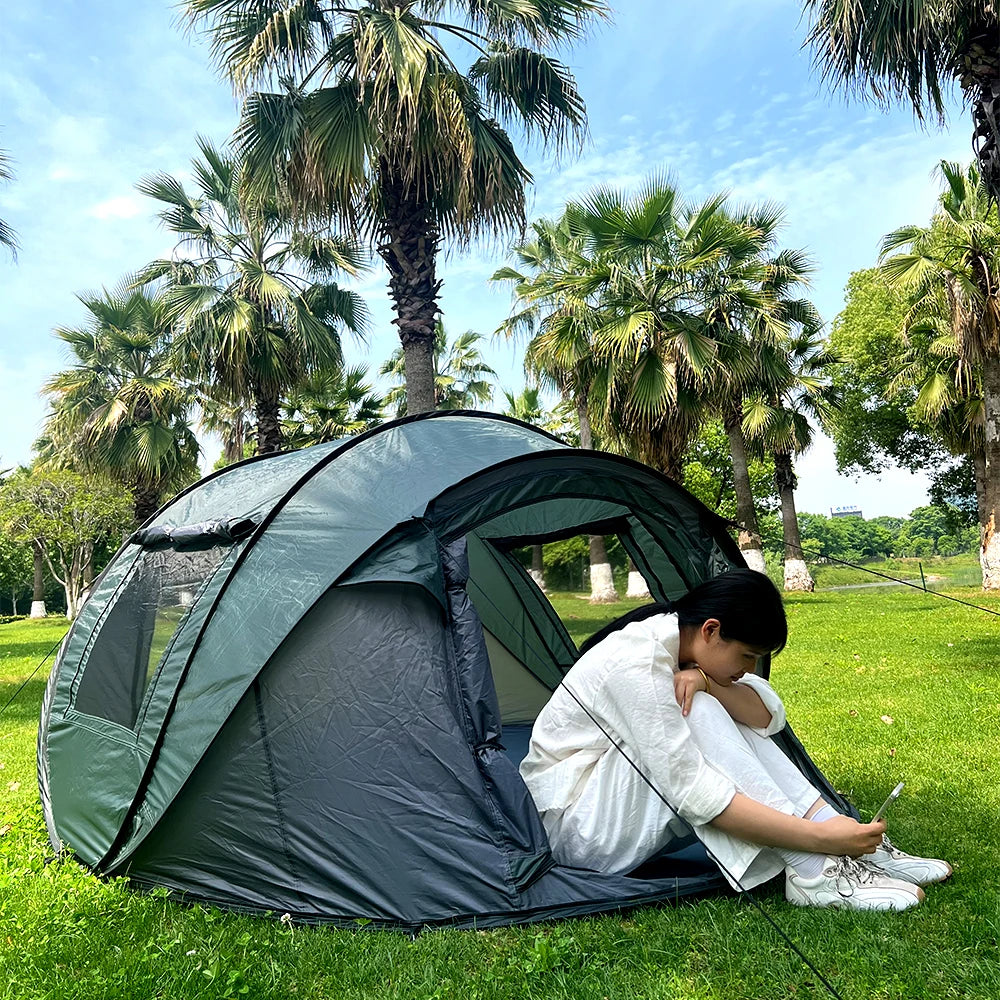 PopBase Instant Throw Camp Tent — 5-8 Person Waterproof