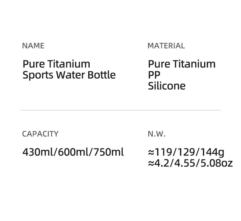 TitanHydro Ultralight Titanium Water Bottle