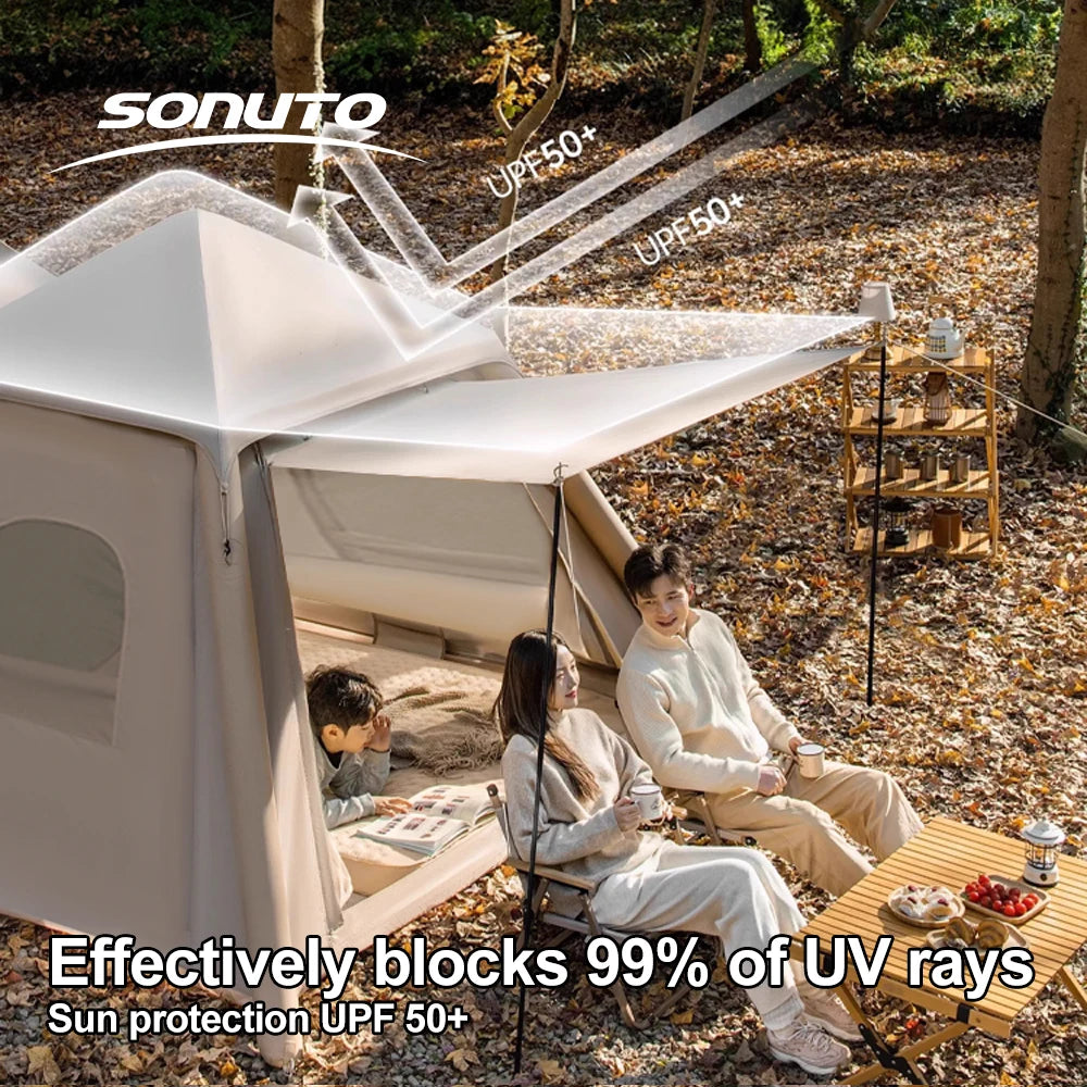 SkyBase Inflatable Camping Tent — 5-8 Person Quick Setup