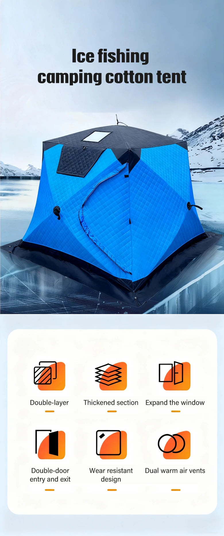 IceBreak Winter Fishing Tent — 3-4 Person Insulated