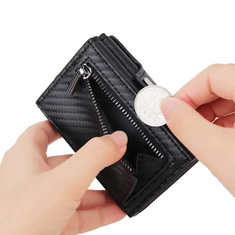 SlimVault RFID Blocking Minimalist Wallet | Carbon Fiber & Aluminum