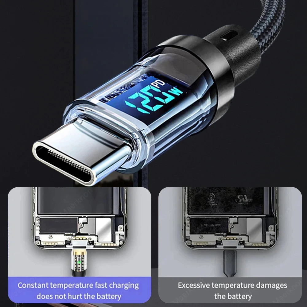 PowerSync 120W LED Display Fast Charging USB Cable