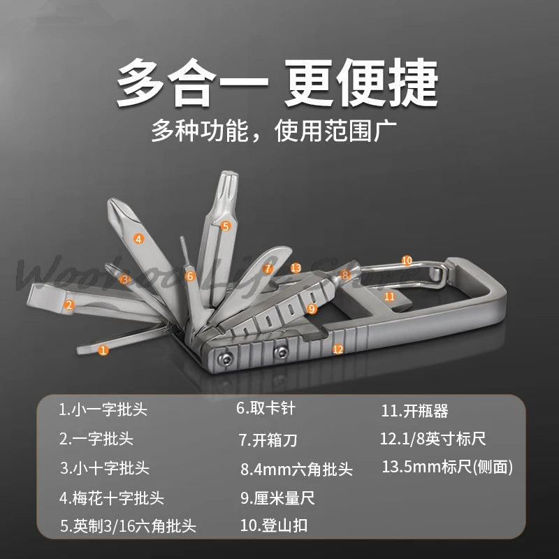 ClipForce Carabiner Multi-Tool — 9-in-1