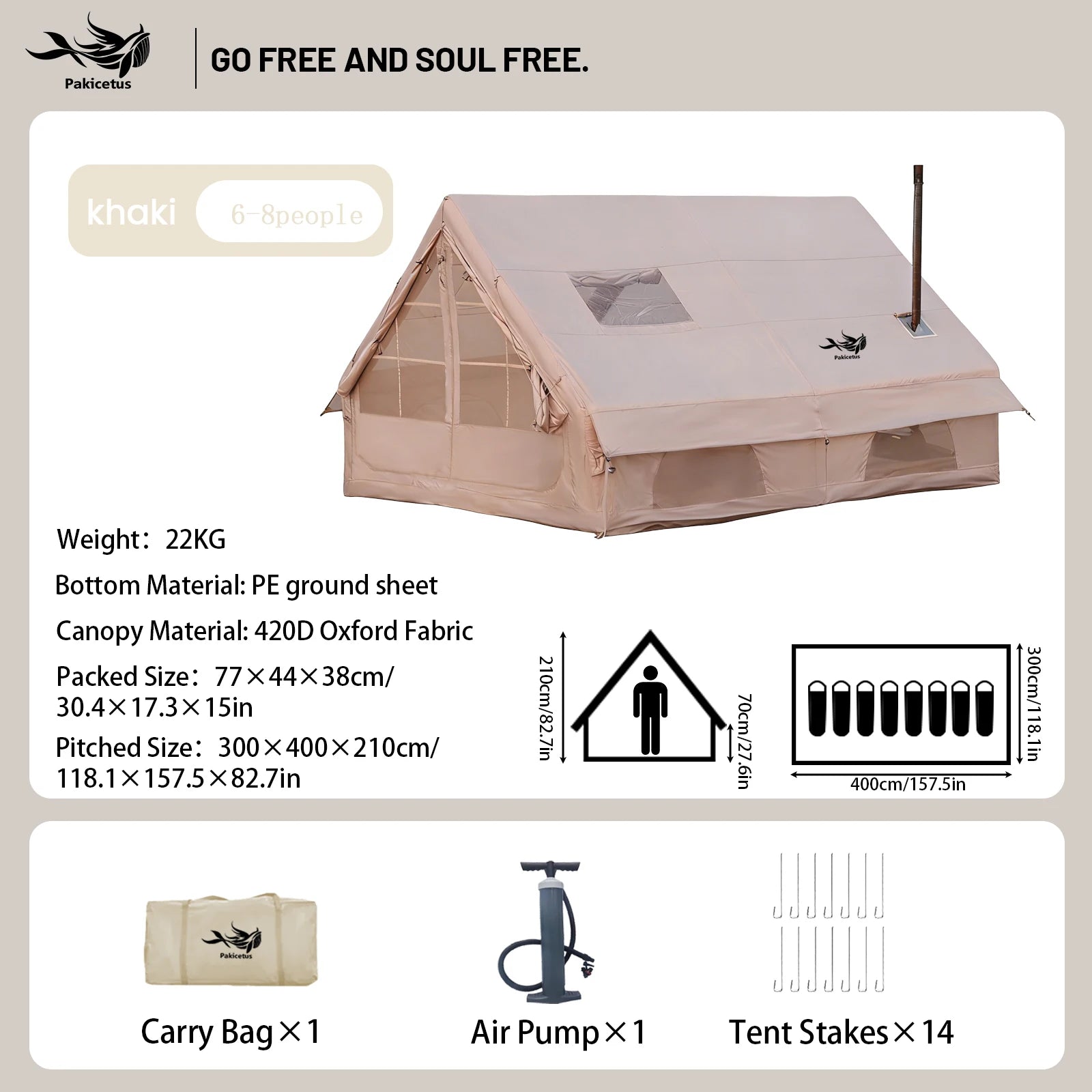 QuickDome Pakicetus Inflatable Family Camping Tent