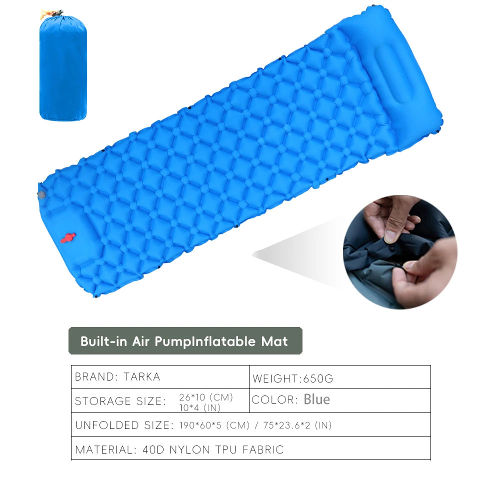 TrailRest Inflatable Camping Pad with Pillow
