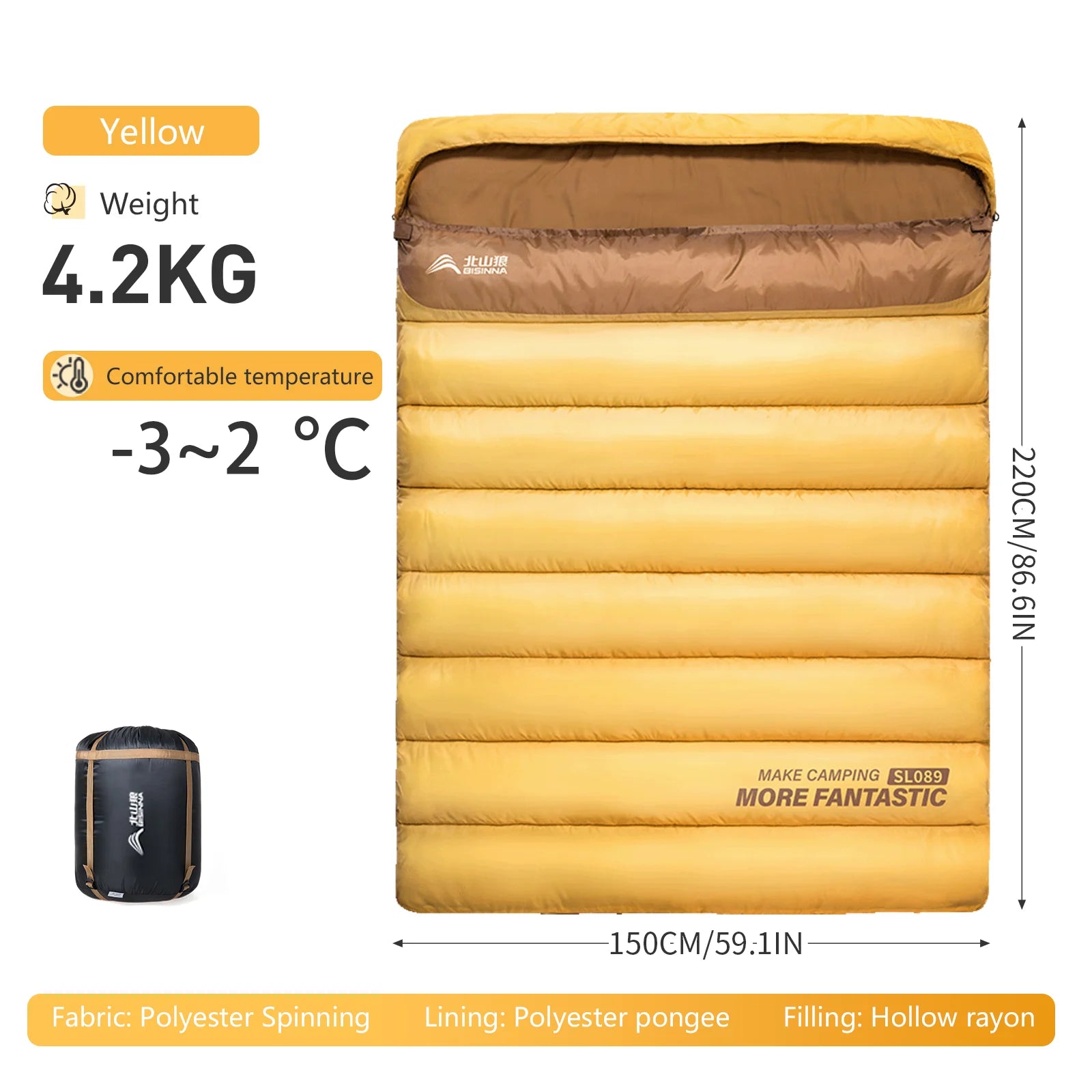 DualBase 2-Person 4-Season Camping Sleeping Bag