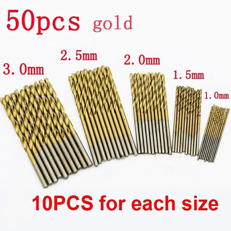 100-Piece Titanium Coated HSS Drill Bit Set