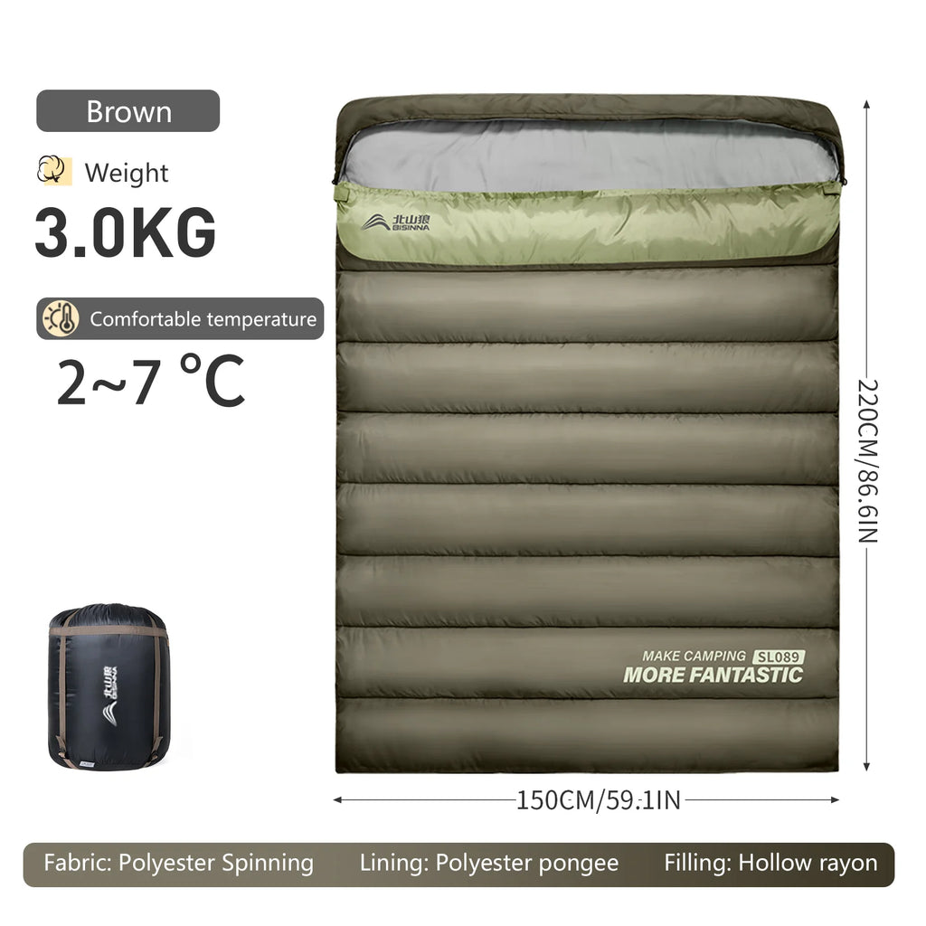 DualBase 2-Person 4-Season Camping Sleeping Bag