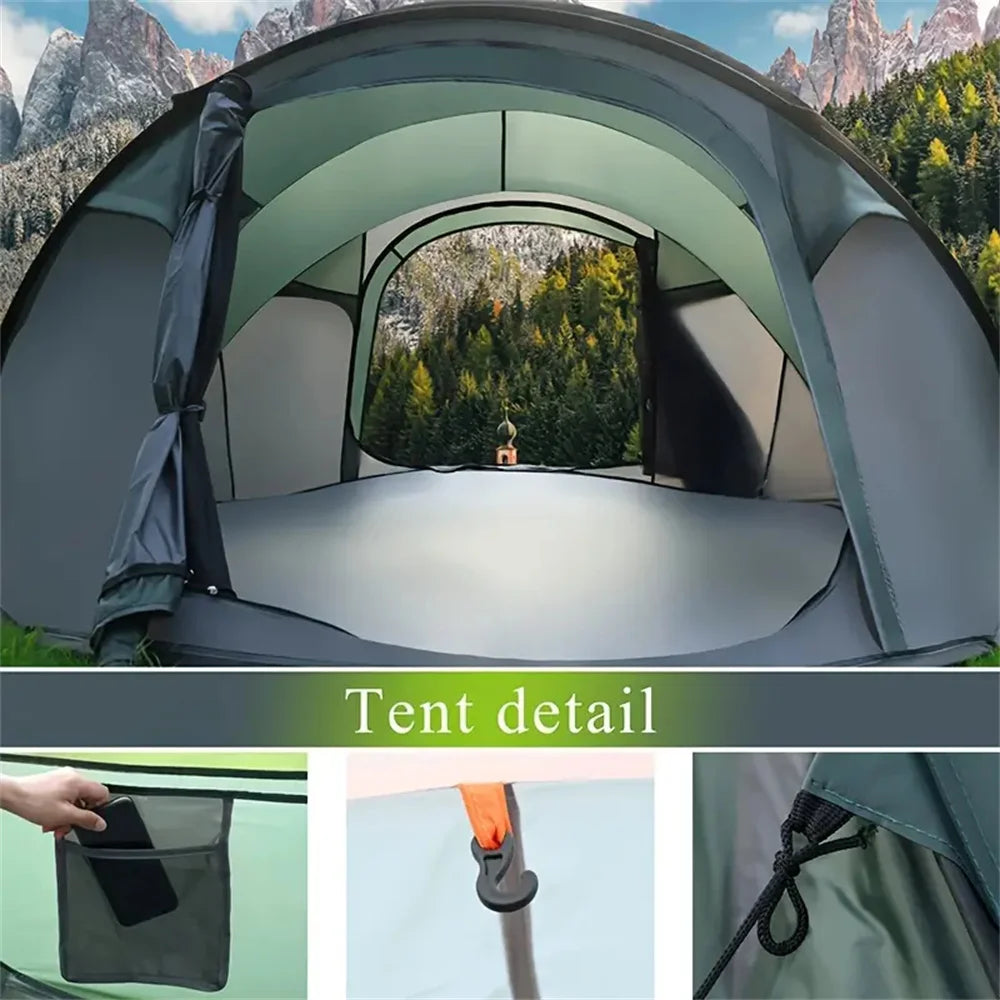 PopBase Instant Throw Camp Tent — 5-8 Person Waterproof