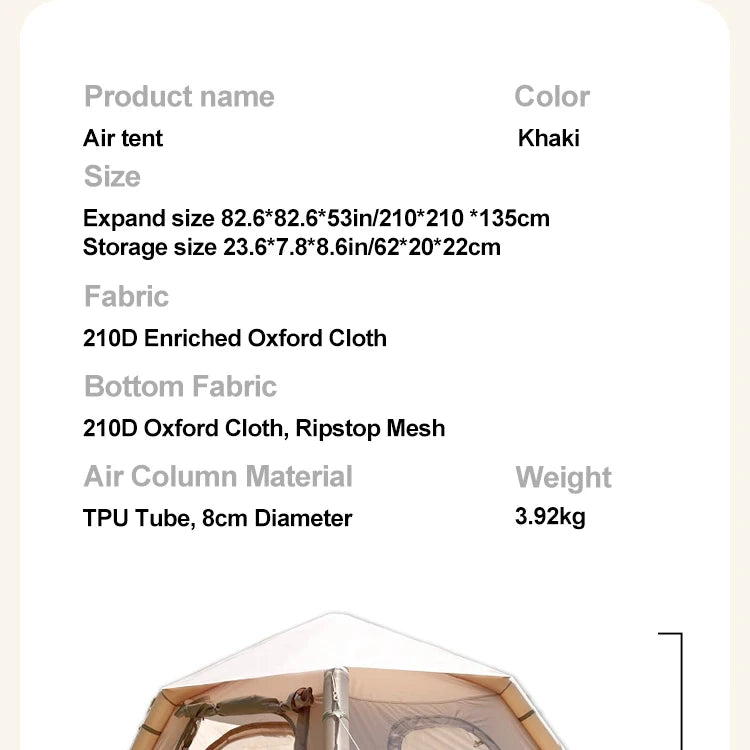 SkyBase Inflatable Camping Tent — 5-8 Person Quick Setup