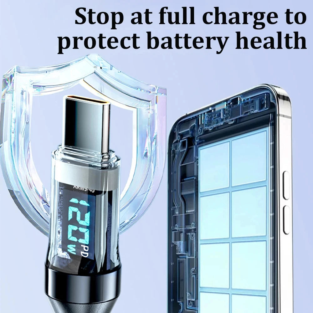 PowerSync 120W LED Display Fast Charging USB Cable