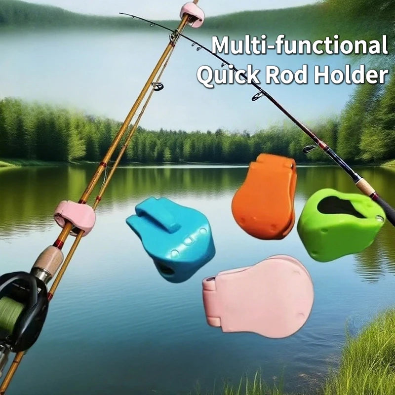 QuickClip Fishing Rod Holder Clip — 4 Pack Anti-Slip