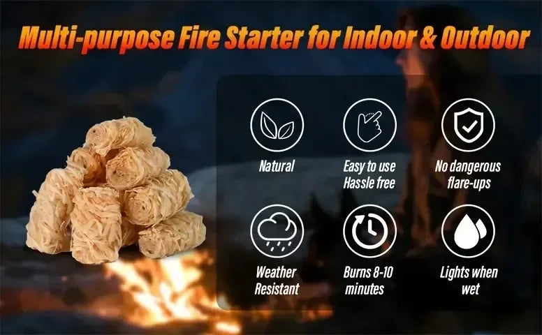 NaturalSpark Wax Wood Fire Starters - 30-Pack
