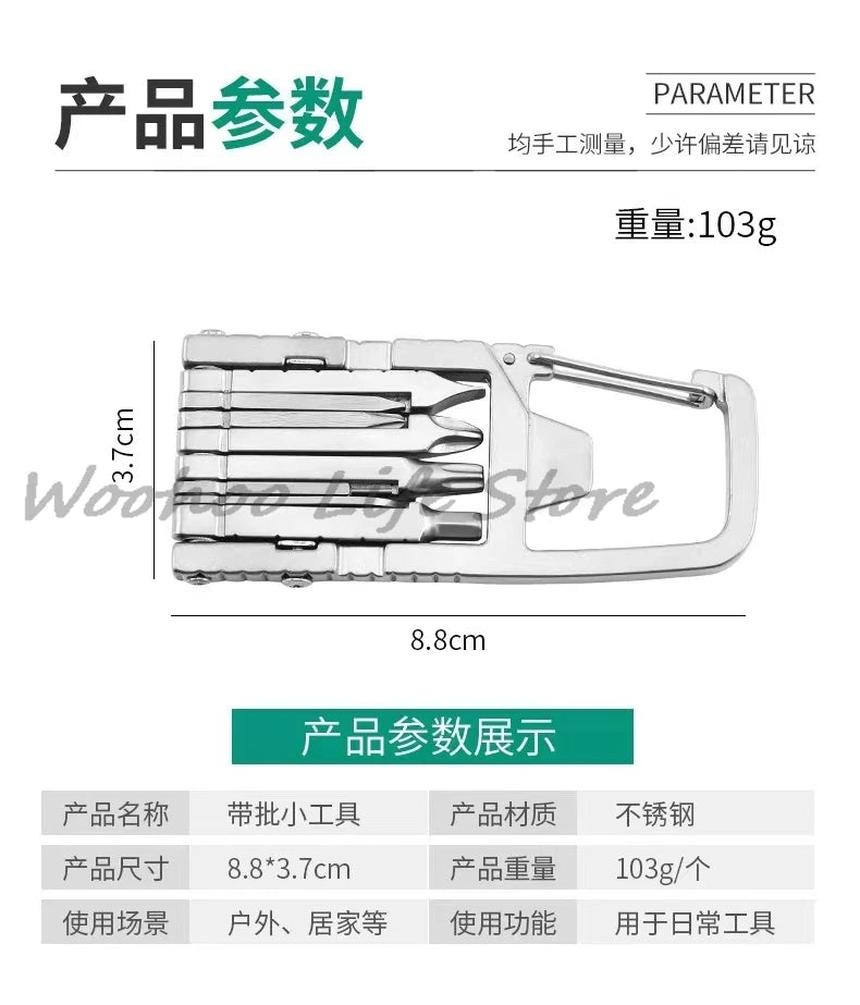 ClipForce Carabiner Multi-Tool — 9-in-1
