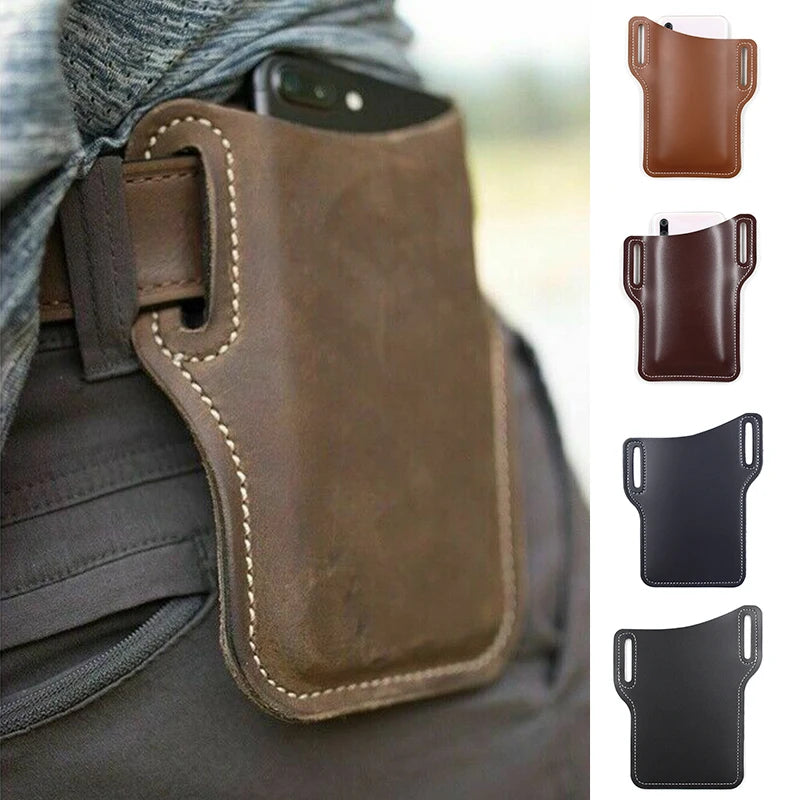 HipVault Leather Cell Phone Belt Holster & Waist Pouch