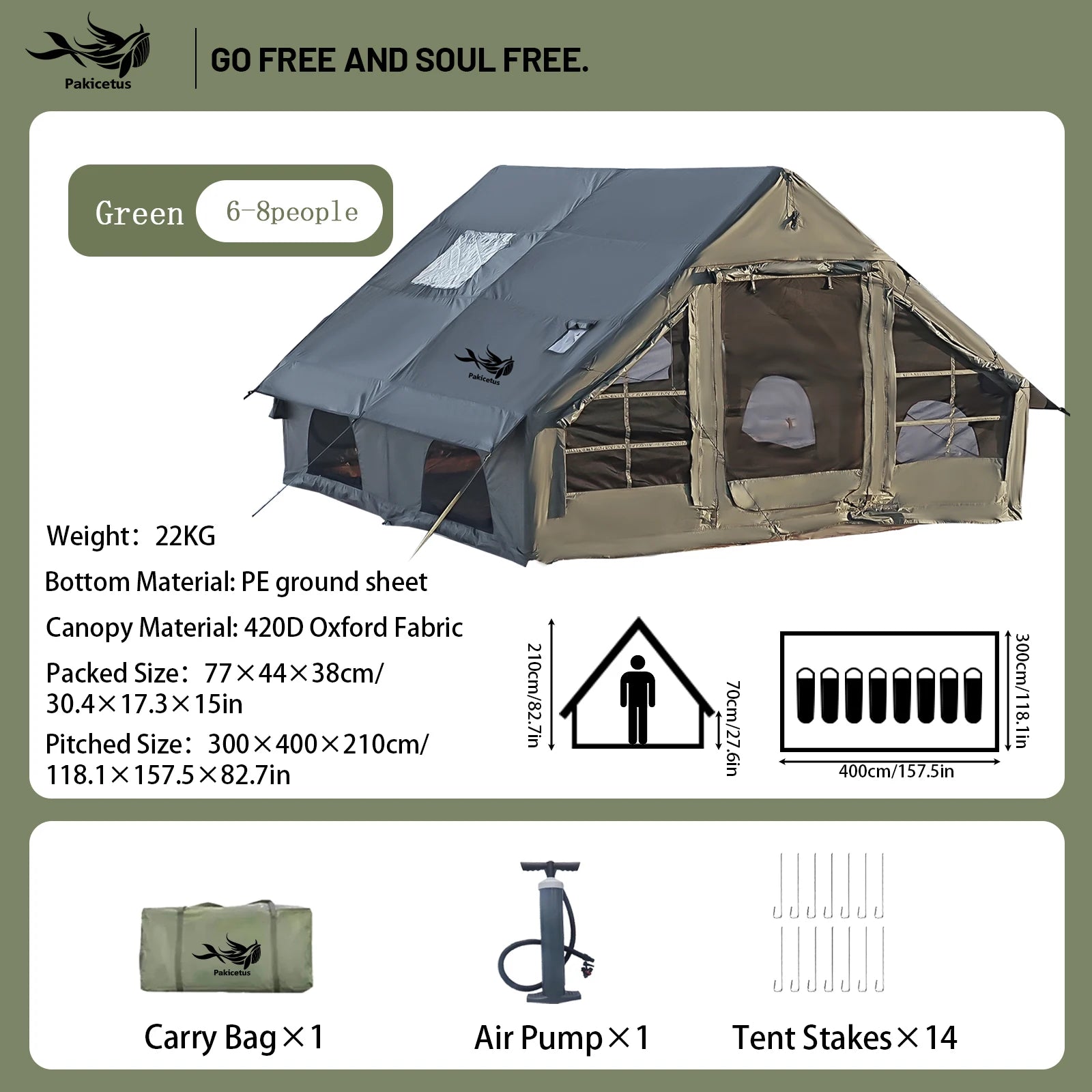 QuickDome Pakicetus Inflatable Family Camping Tent