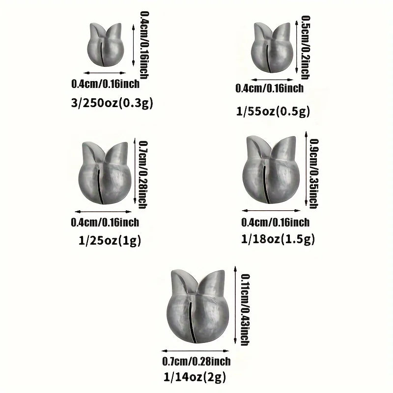 60-Piece Fishing Split Shot Sinker Weight Kit