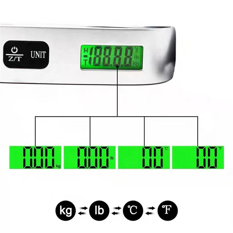 LuggageScale 110lb Digital LCD Hanging Travel Scale