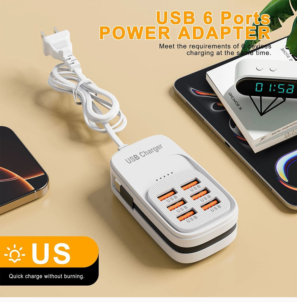 ChargeHub 6-in-1 USB Power Strip — 3PD Fast Charge
