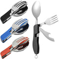CampSet 4-in-1 Foldable Utensil Kit - Knife Fork Spoon Opener