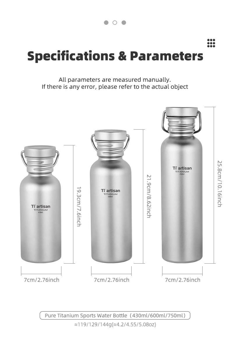 TitanHydro Ultralight Titanium Water Bottle