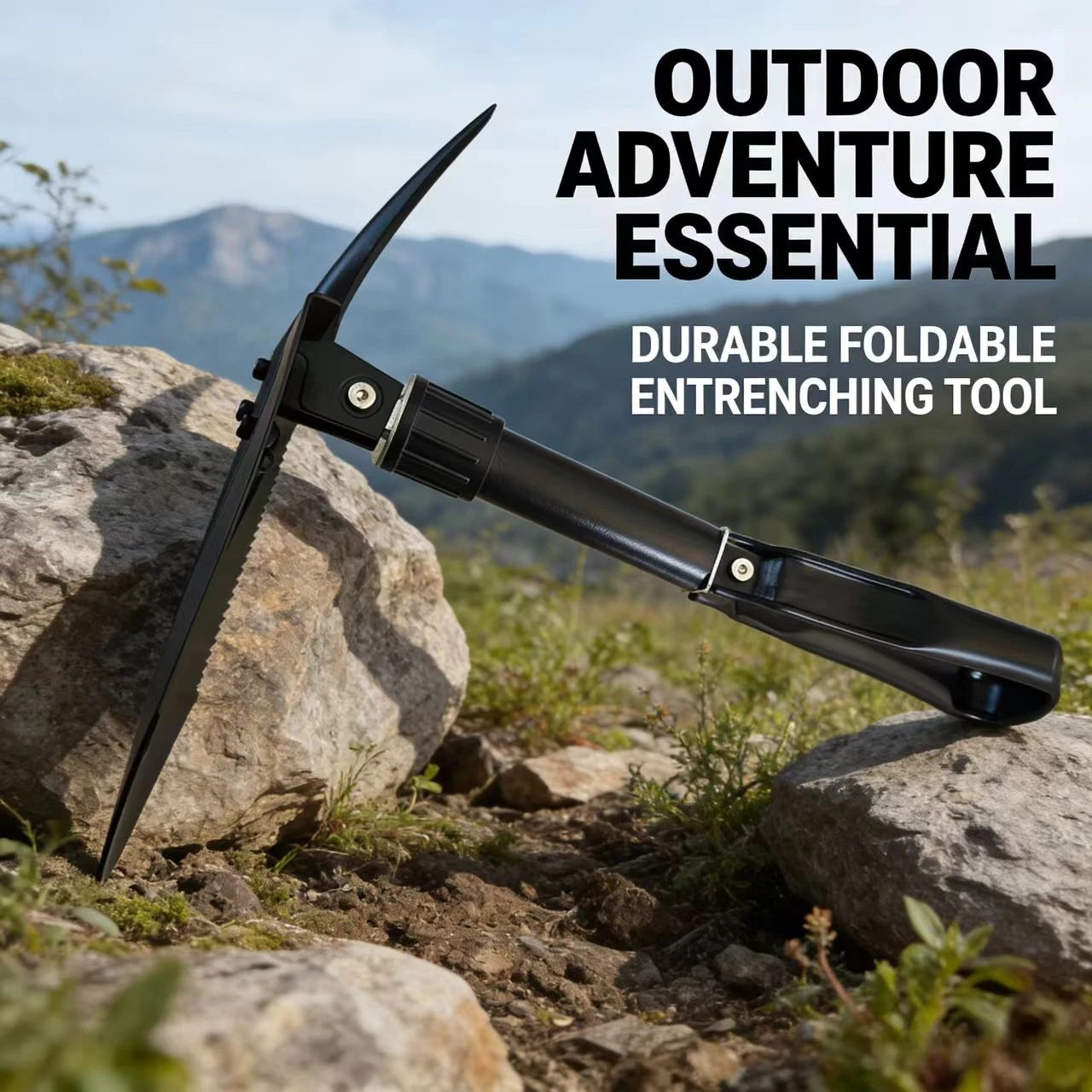StrikeShovel Folding Survival Shovel with Pick - Manganese Steel