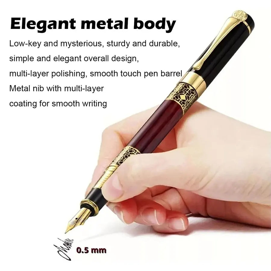 InkVault Retro Metal Fountain Pen & Ink Set